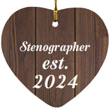 Stenographer Established Est. 2024 - Heart Ornament D