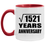 39th Anniversary Square Root of 1521 Years Anniversary - 11oz Accent Mug Red