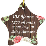 103rd Birthday 103 Years 1,236 Months 37,619 Days Of Awesome - Star Ornament A