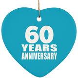 60th Anniversary 60 Years - Heart Ornament