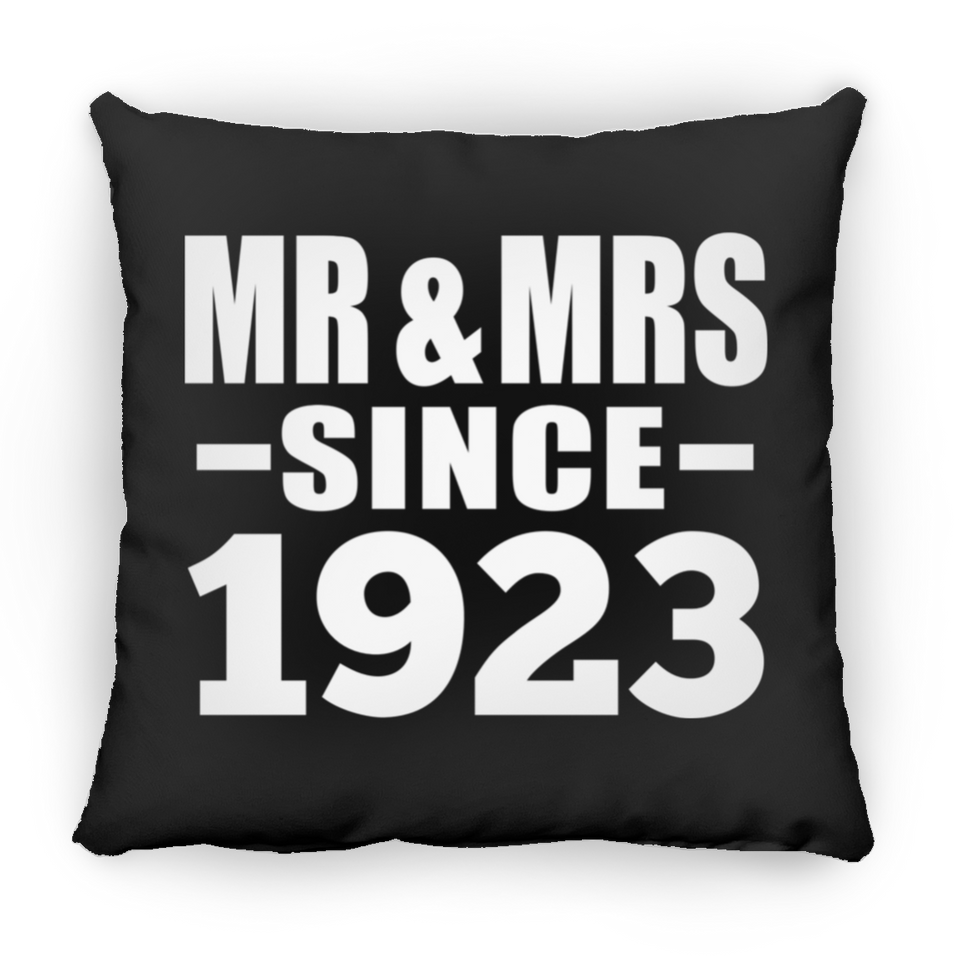 101st Anniversary Mr & Mrs Since 1923 - Throw Pillow Black