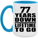 77th Anniversary 77 Years Down Lifetime To Go - 15oz Accent Mug Blue
