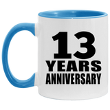 13th Anniversary 13 Years - 11oz Accent Mug Blue