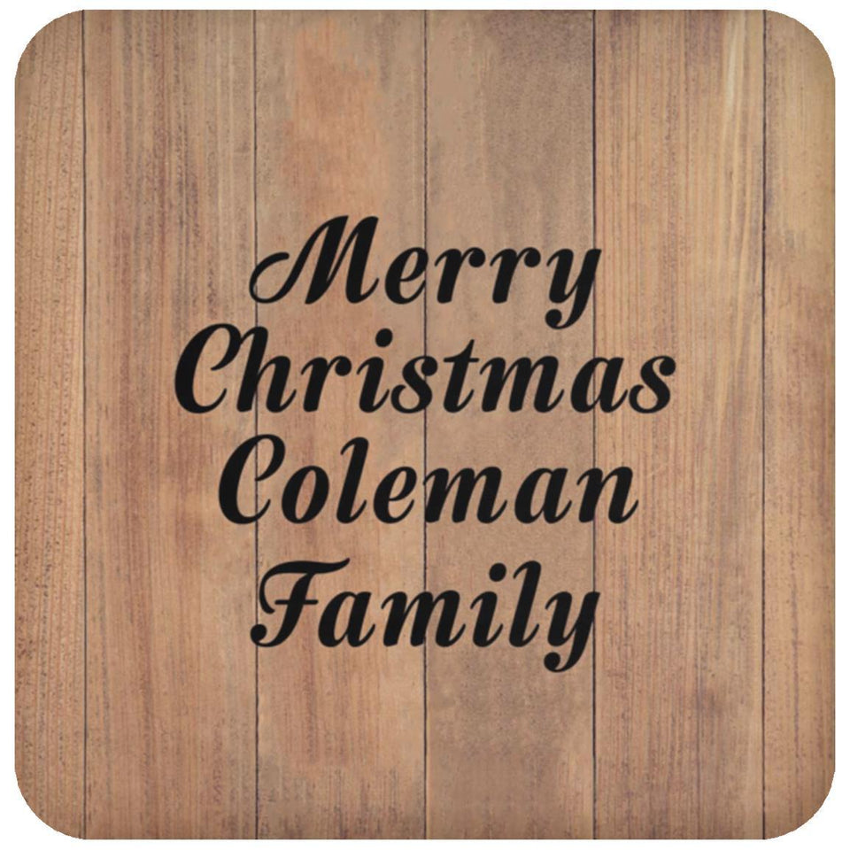 Merry Christmas Coleman Family - Drink Coaster C