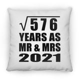 24th Anniversary Square Root of 576 Years As Mr & Mrs 2021 - Throw Pillow