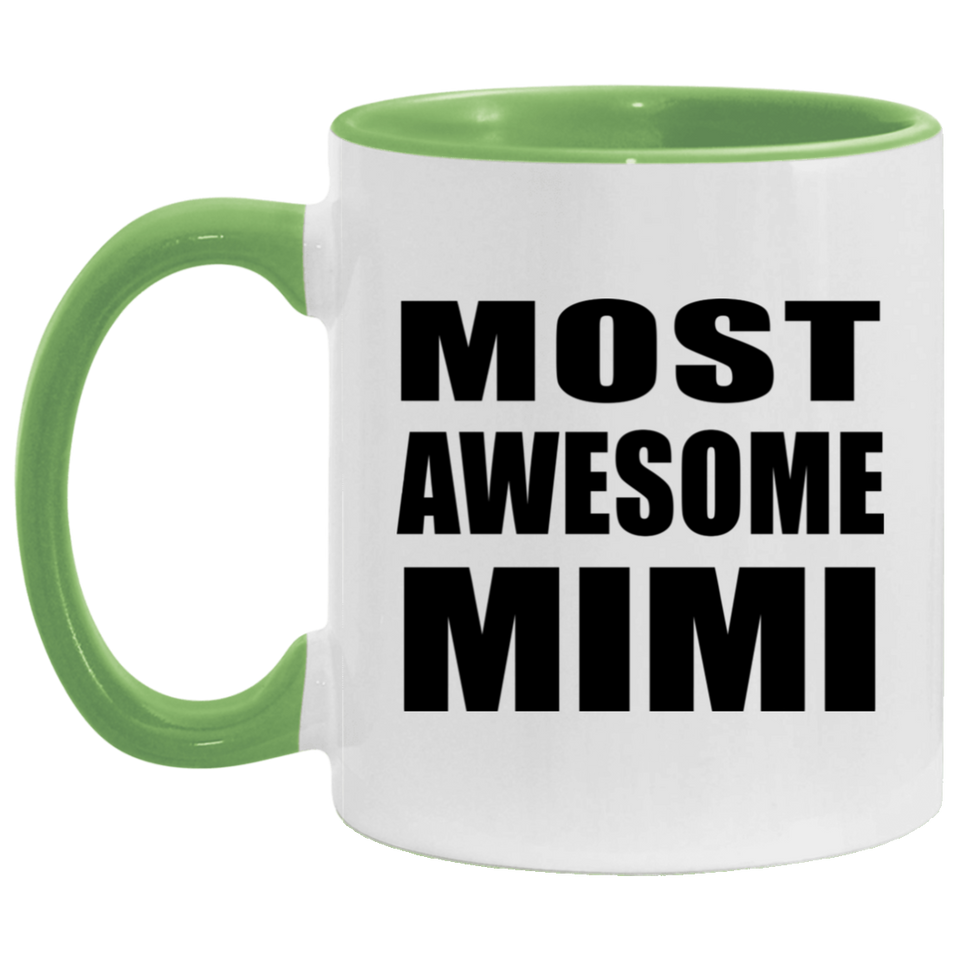 Most Awesome Mimi - 11oz Accent Mug Green
