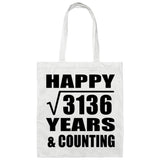 Happy 56th Anniversary Square Root of 3136 Years & Counting - Tote Bag White