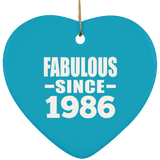 38th Birthday Fabulous Since 1986 - Heart Ornament
