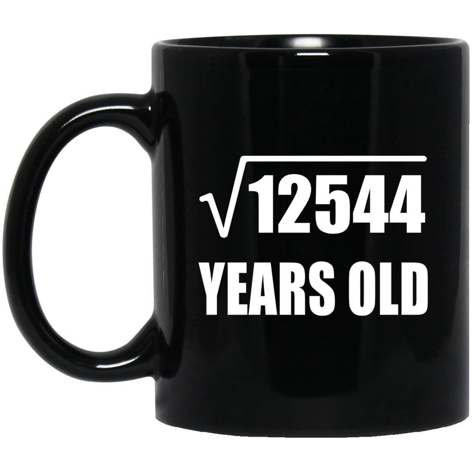 112th Birthday Square Root of 12544 Years Old - 11oz Coffee Mug Black