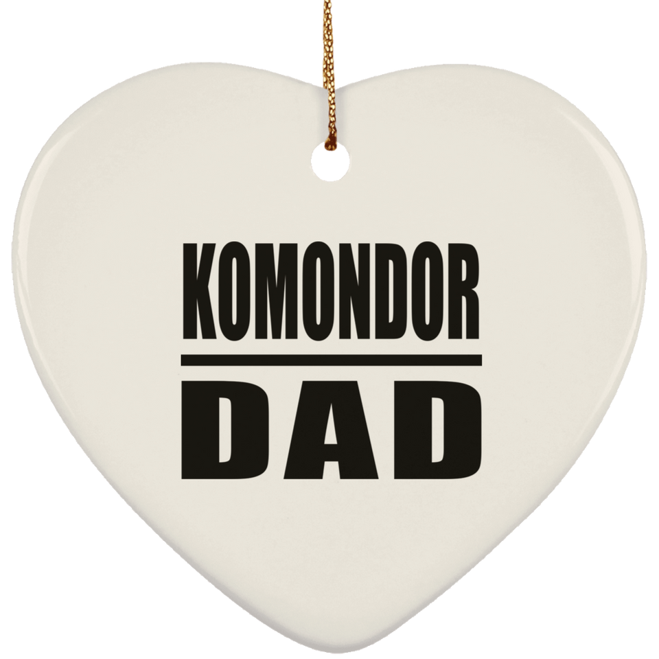 Komondor Dad - Heart Ornament