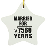87th Anniversary Married For Square Root of 7569 Years - Star Ornament