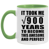 30th Birthday Took Square Root of 900 Years To Awesome - 11oz Accent Mug Green