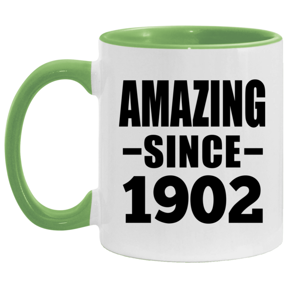 122nd Birthday Amazing Since 1902 - 11oz Accent Mug Green