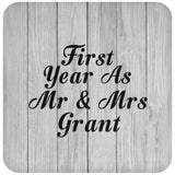 First Year As Mr & Mrs Grant - Drink Coaster F