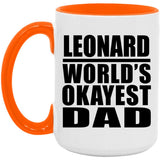 Leonard World's Okayest Dad - 15oz Accent Mug Orange
