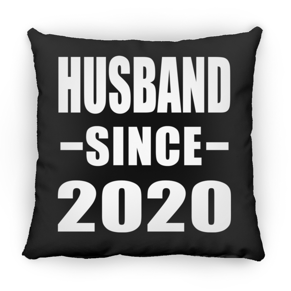 Husband Since 2020 - Throw Pillow Black