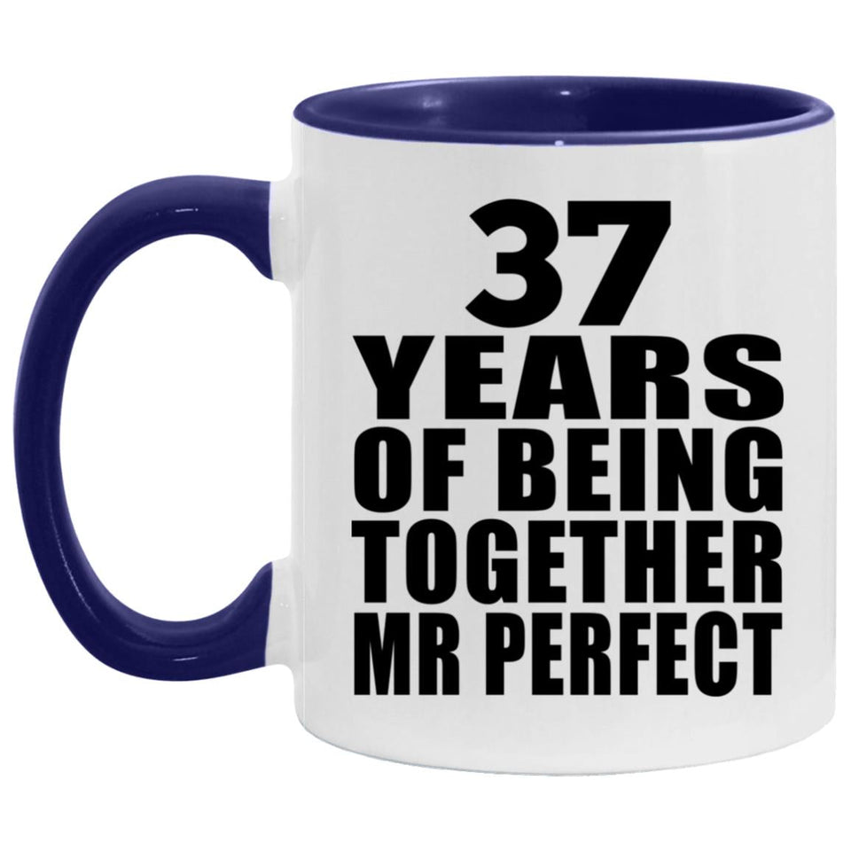 37th Anniversary 37 Years Of Being Mr Perfect - 11oz Accent Mug Purple