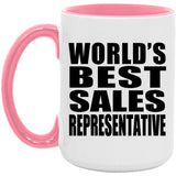 World's Best Sales Representative - 15oz Accent Mug Pink