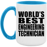 World's Best Engineering Technician - 15oz Accent Mug Blue