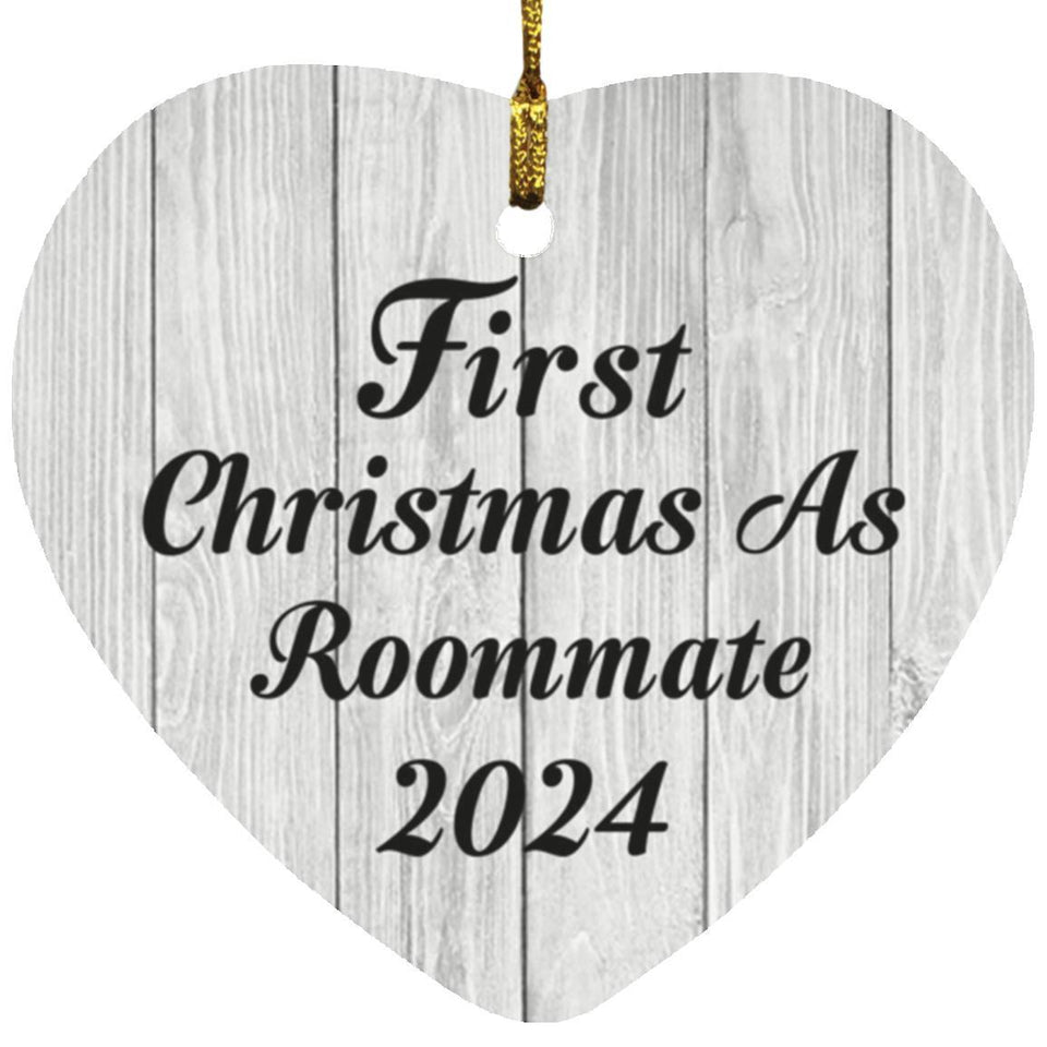 First Christmas As Roommate 2024 - Heart Ornament F