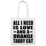 All I Need Is Love And A Orange Tabby Cat - Tote Bag White