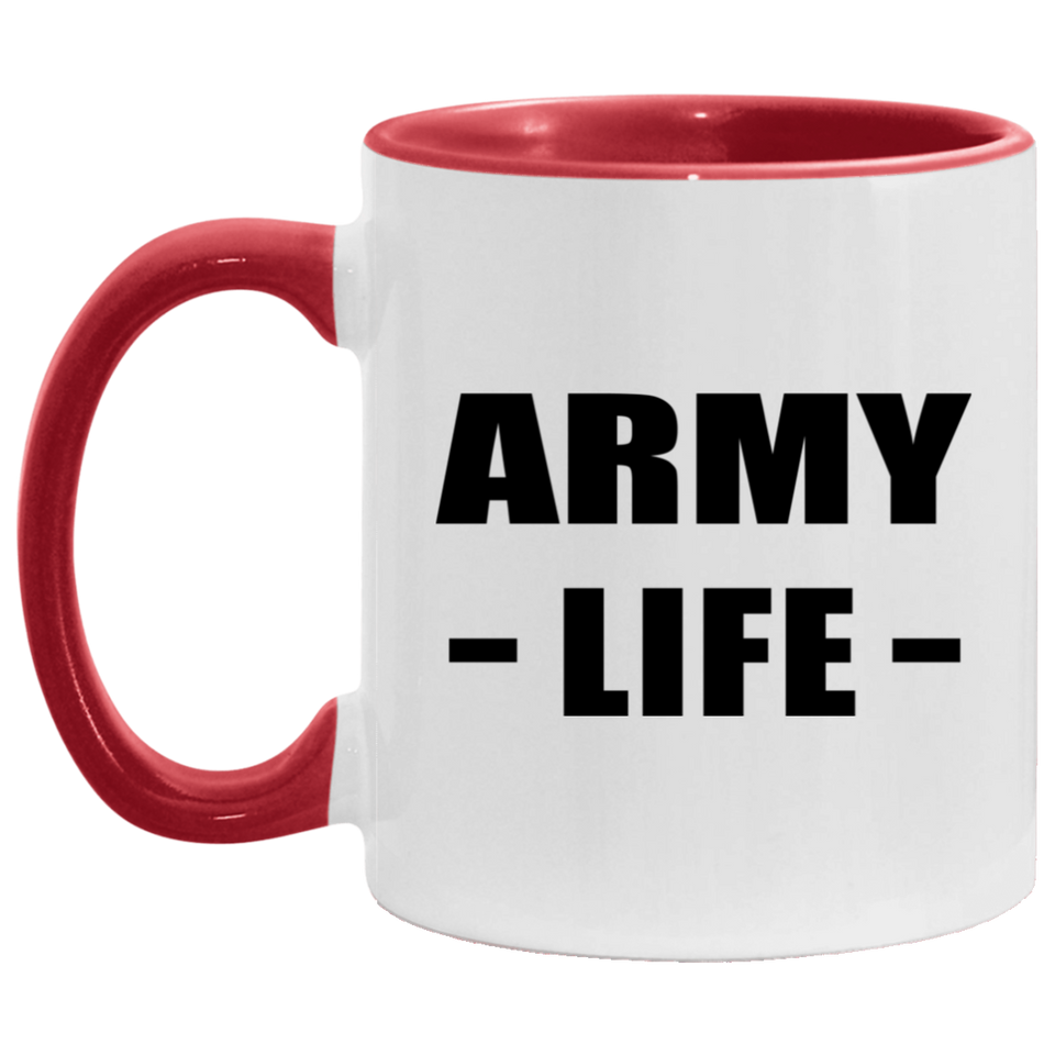 Army Life - 11oz Accent Mug Red