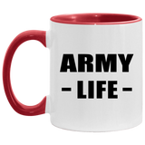 Army Life - 11oz Accent Mug Red