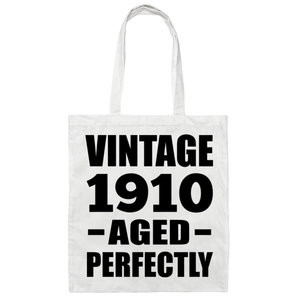 114th Birthday Vintage 1910 Aged Perfectly - Tote Bag White