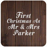 First Christmas As Mr & Mrs Parker - Drink Coaster D