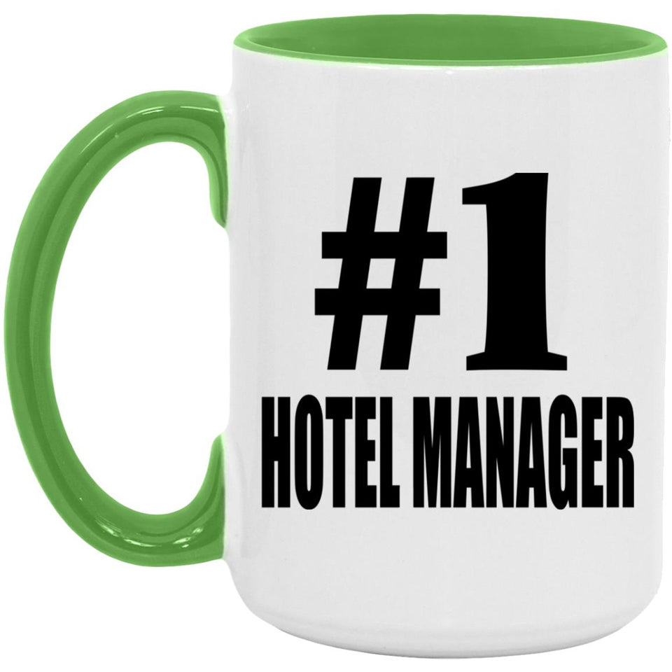 Number One #1 Hotel Manager - 15oz Accent Mug Green