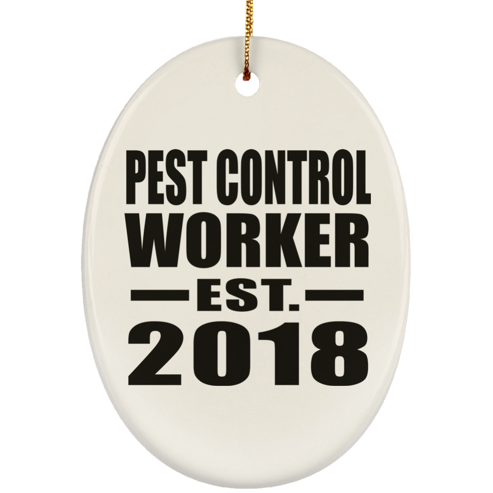 Pest Control Worker Established EST. 2018 - Oval Ornament