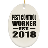 Pest Control Worker Established EST. 2018 - Oval Ornament