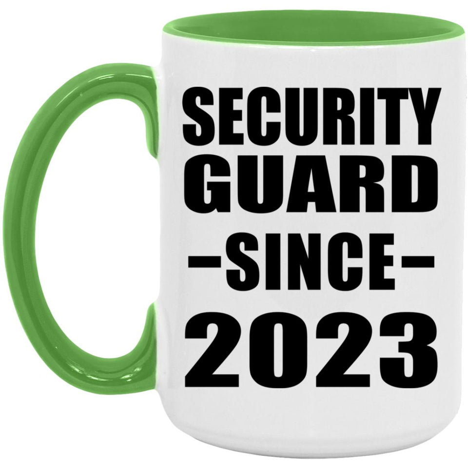 Security Guard Since 2023 - 15oz Accent Mug Green
