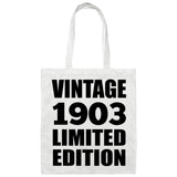121st Birthday Vintage 1903 Limited Edition - Tote Bag White