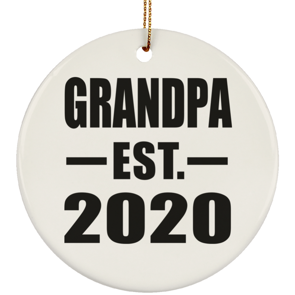 Grandpa Established EST. 2020 - Circle Ornament