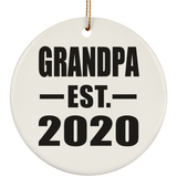 Grandpa Established EST. 2020 - Circle Ornament