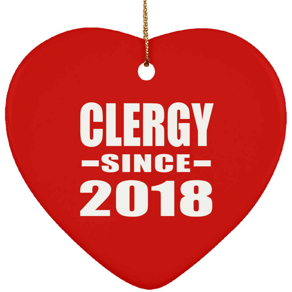 Clergy Since 2018 - Heart Ornament