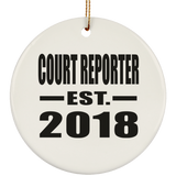 Court Reporter Established EST. 2018 - Circle Ornament