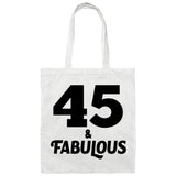 45th Birthday 45 & Fabulous - Tote Bag White