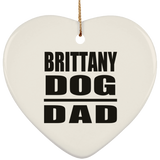 Brittany Dog Dad - Heart Ornament