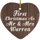 First Christmas As Mr & Mrs Warren - Heart Ornament D