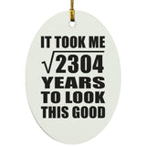 48th Birthday Took Square Root of 2304 Years To Look Good - Oval Ornament