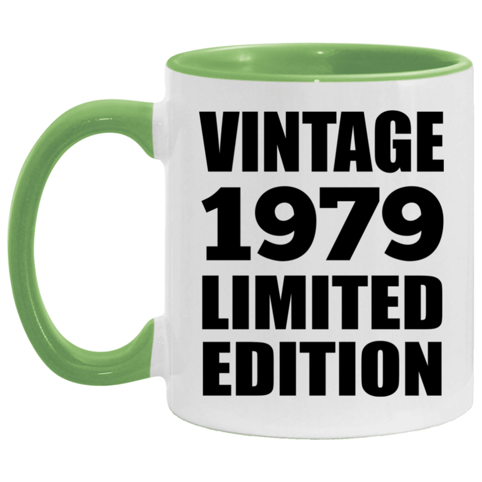 45th Birthday Vintage 1979 Limited Edition - 11oz Accent Mug Green