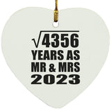 66th Anniversary Square Root of 4356 Years As Mr & Mrs 2023 - Heart Ornament