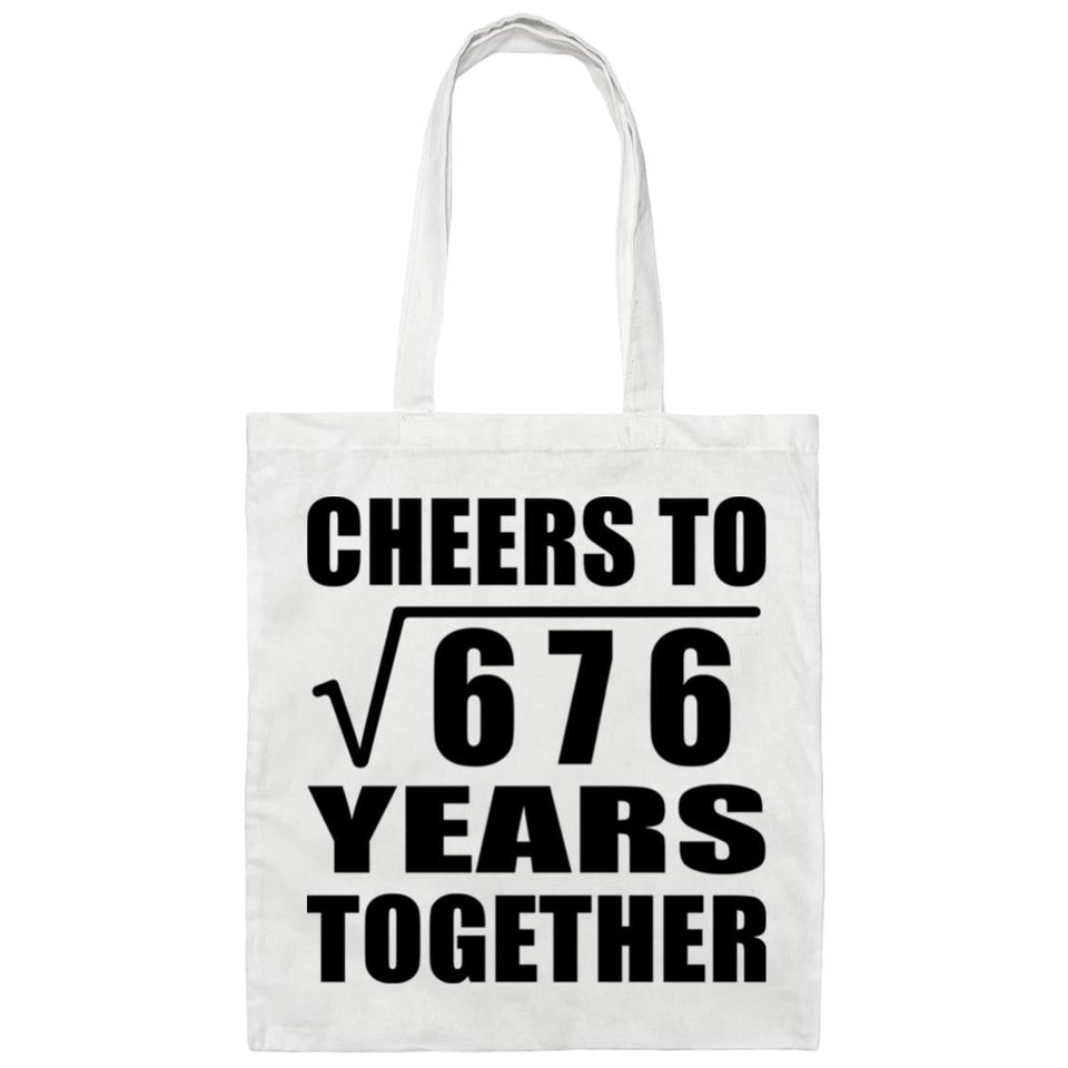 26th Anniversary Cheers To Square Root of 676 Years Together - Tote Bag White