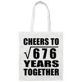 26th Anniversary Cheers To Square Root of 676 Years Together - Tote Bag White