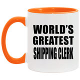 World's Greatest Shipping Clerk - 11oz Accent Mug Orange