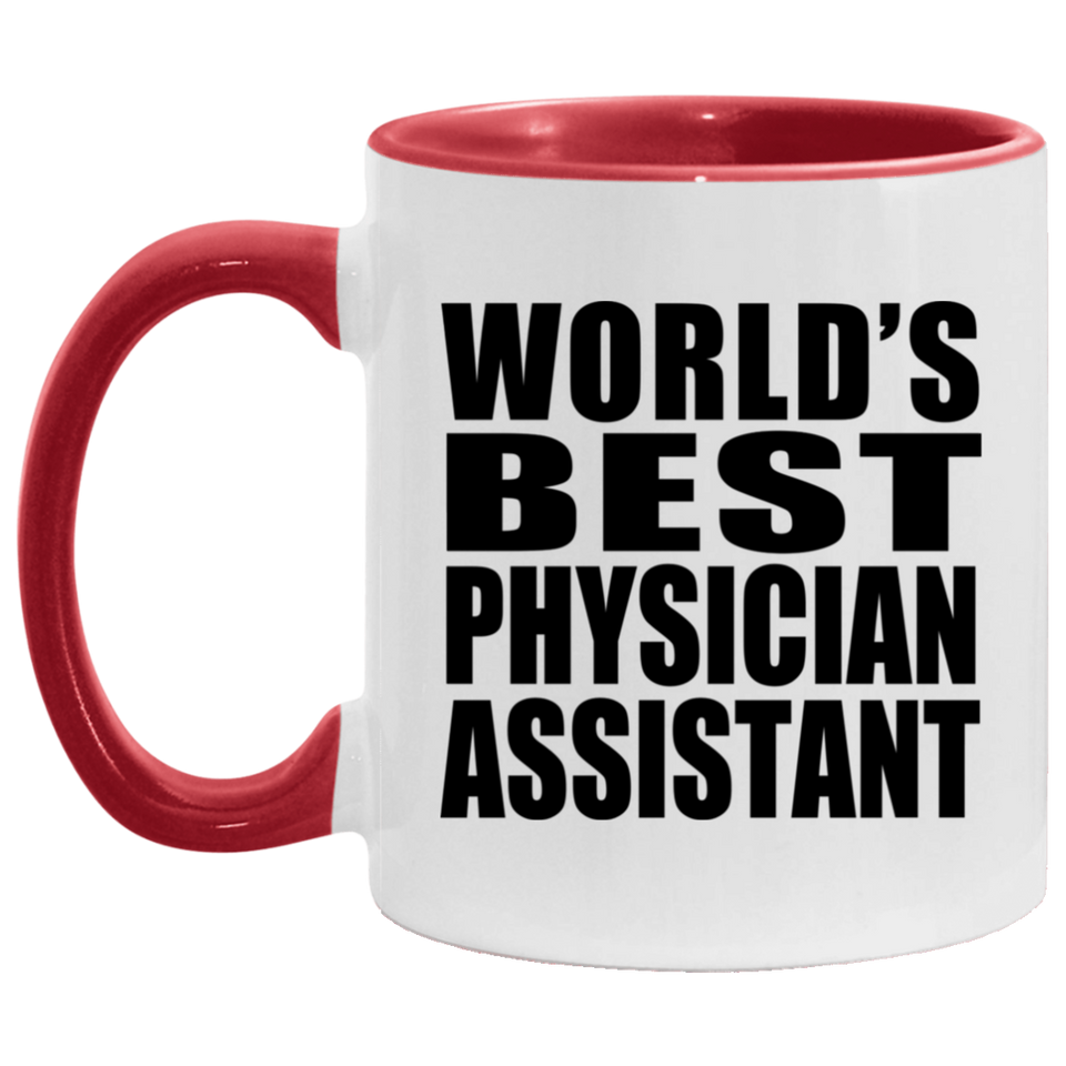 World's Best Physician Assistant - 11oz Accent Mug Red