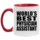 World's Best Physician Assistant - 11oz Accent Mug Red