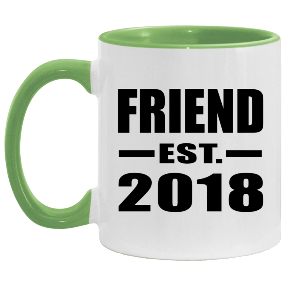 Friend Est. 2018 - 11oz Accent Mug Green